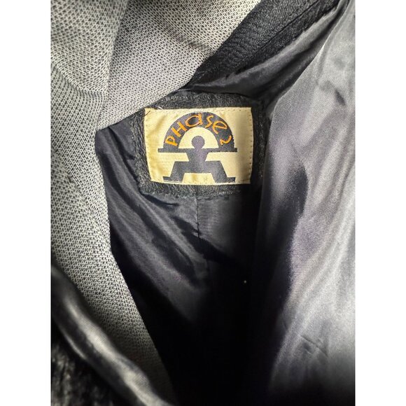 Phase 2 Coat XL Black Leather Jacket Metal Gothic Marilyn Manson Rain Trench - Picture 7 of 13